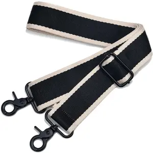 Wide Purse Strap Adjustable Replacement Crossbody Bag Strap Silver Hardware Shoulder Straps