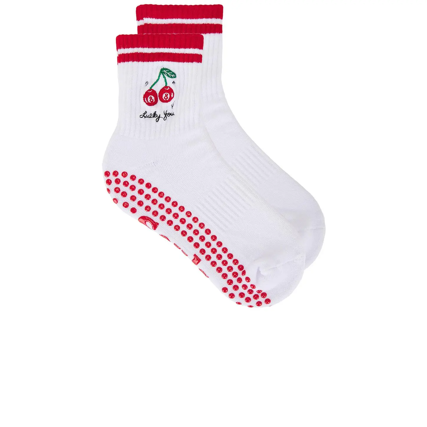 Souls. Lucky You Grip Socks in White