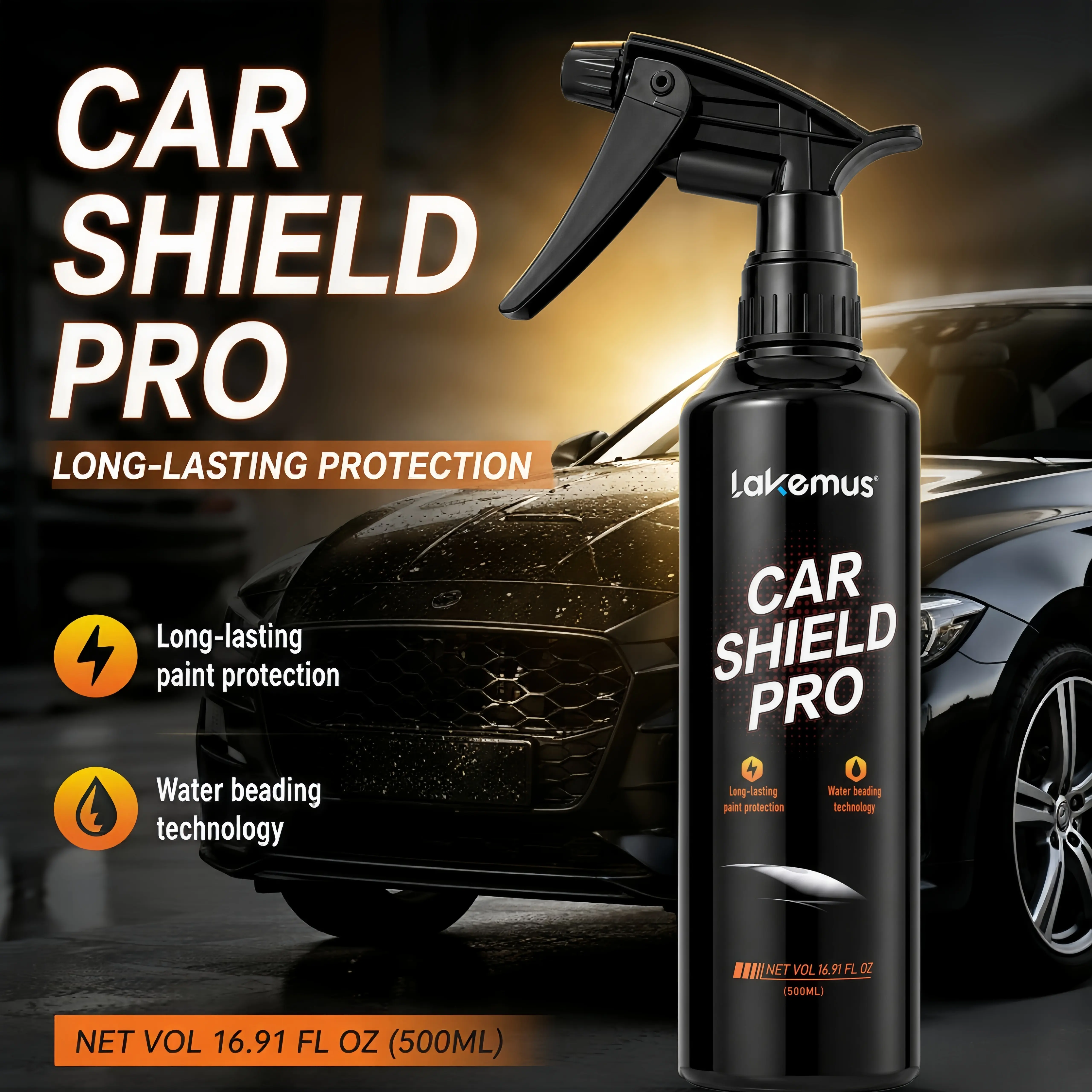 Lakemus Automotive Coating Spray - Automobile Coating Agent, DIY Car Care Product, Dust-Proof, Glossy Glazing, Long-Lasting Paint Enhancement, Car Washing & Maintenance Paint Care Solution