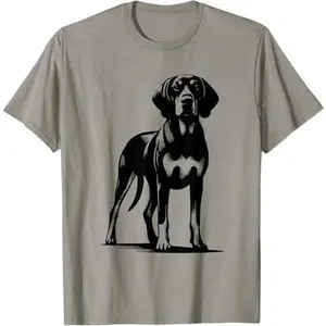 Dog Dad Mom Lover - Monochromatic Black and Tan Coonhound T-Shirt