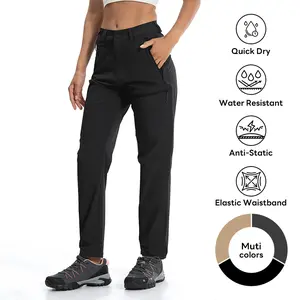 Kamotour Women's Hiking Cargo Pants Lightweight Quick Dry Water Resistant Camping Travel Work Pants Golf Outdoor Sport Pants Waterproof Cargo Joggers Pants With Zipper Pockets KT9209