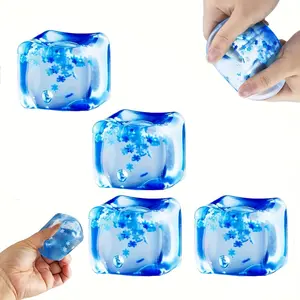 4/8/12pcs Party Favor Packs Ice Cube Squishy Balls,Squeeze Cube Fidgets Sensory Toys, Sensory Squishy Ice Toy Squishy Balls for Boys Girls, Party Favors Perfect Gift