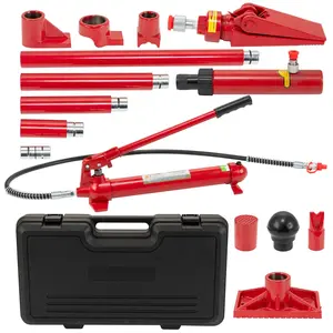 10 Ton Porta Power Hydraulic Jack Kit, Hydraulic Ram Pump with 4.6 ft/1.4 m Oil Hose & Storage Case, Multifunctional Car Jack for Automotive, Garage, Truck, Mechanic