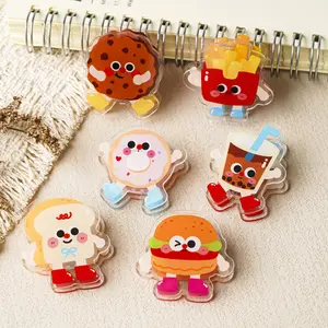 Cute Kawaii Food Clips Set – Cartoon Acrylic Snack Bag & Paper Clips | Reusable Chip Sealer, Bread Clip & Desk Organizer for Office & School