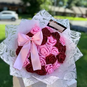 25 foam glitter rose bouquet
