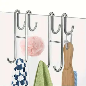 304 Stainless Steel Hooks S-Hooks Double-Sided Coat Hooks Bathroom Glass Door Hooks Back Hooks Double Hooks