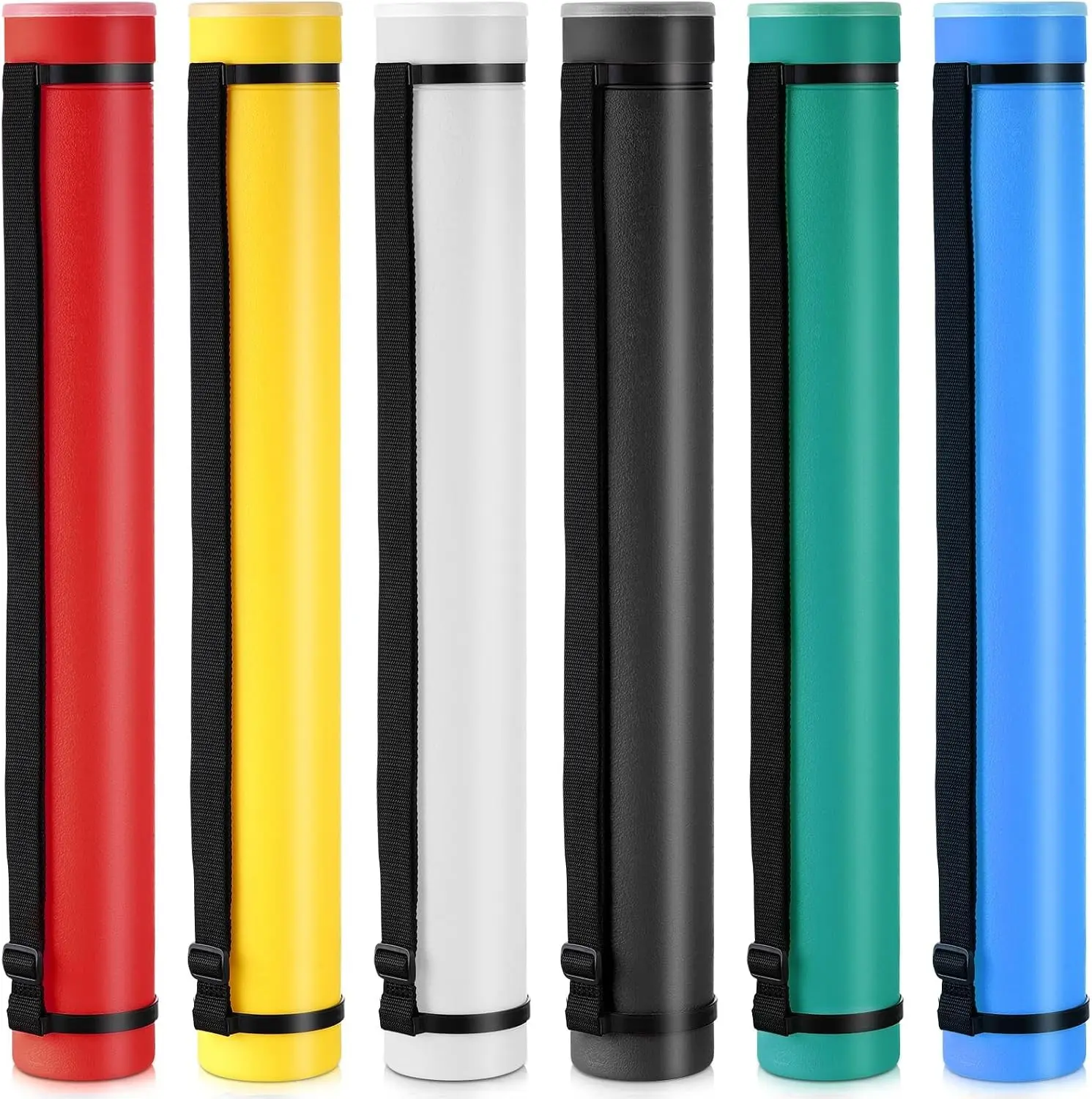 6 Pcs Expandable Poster Tubes Bulk, 24"- 40" Extendable Blueprint Tube with Shoulder Strap Waterproof Portable Durable Round Cases for Drawing, Poster, Office Bulk Supply(Neutral Color)