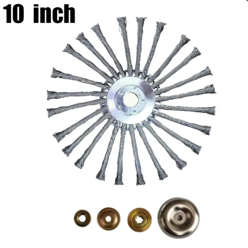 10-Inch Grass Steel Wire Brush for Brush Cutter, Grass Trimmer Head, Durable Multi-Functional Weeding Tool for Garden Lawn Care, Special Wire Wheel for Efficient Weed Removal