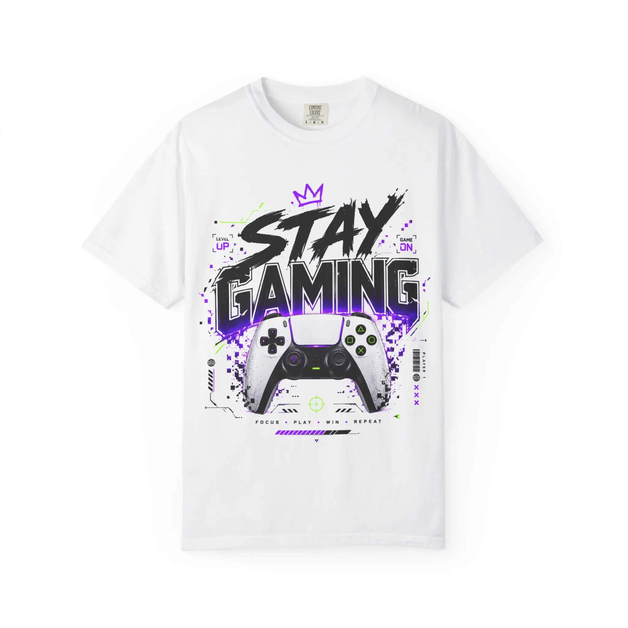 Stay Gaming Controller T-Shirt | Gamer Graphic Tee, Video Game Design