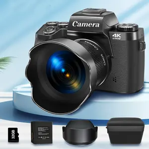 Digital Camera for Photography, 4K 64MP WiFi Vlogging Camera with Flash, 32GB Micro SD Card, Lens Hood, 3000mAH Battery, Front and Rear Cameras, 4inch Touch Big Screen, Perfect Gifts for Halloween and Thanksgiving