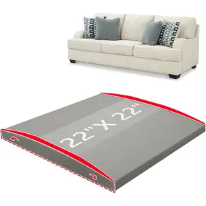 Couch Cushion Support High Density Foam 22X22X2.4 Inches Sofa Couch Supports for Sagging Cushions Light Grey 1Pc with Anti Slip Mesh Fabric