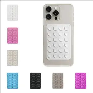 Silicone suction phone case mount Holder Hands-Free Non-Slip Double-Sided Adhesive Dash Holder for iPhone & Android Works on Glass Metal Plastic for Videos Selfies Beach Set Accessories Sticky Smartphone Cellphone Stand Protective