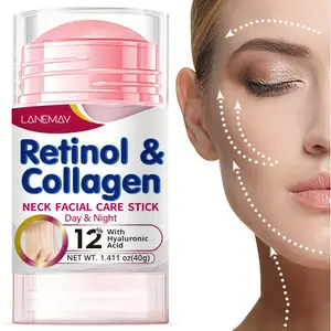 Lanemay Retinol & Collagen Neck Face Care Stick, 12% Hyaluronic Acid, 24-Hour Moisture, Hydrating, Moisturizing, Firming & Smoothing Skin, Alcohol-Free, All Skin Types, Moisturizer