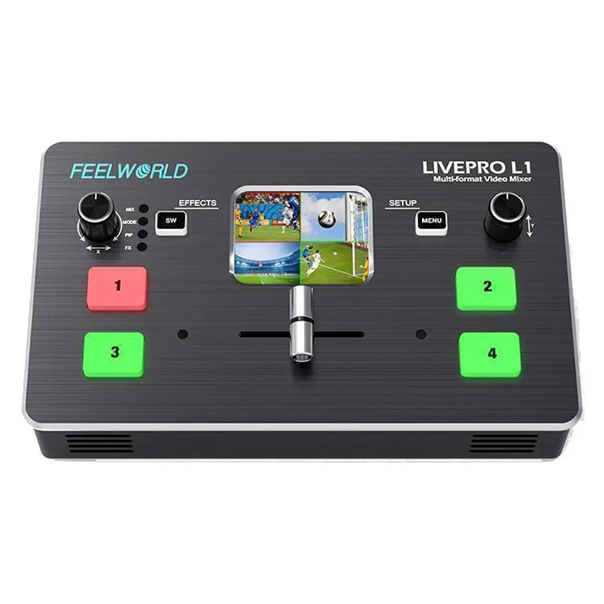 Feelworld LIVEPRO L1 Multi-Format Video Mixer Switcher with 4x HDMI Inputs & USB Streaming