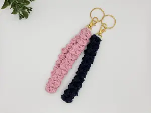 Crochet Cotton Wristlet Keychain for Women - Perfect for Carrying Keys and Small Items