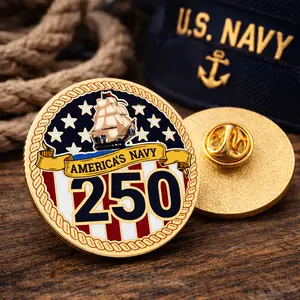 Sea Power Forged: U.S. Navy 250th Anniversary Commemorative Lapel Pin (1775–2025)