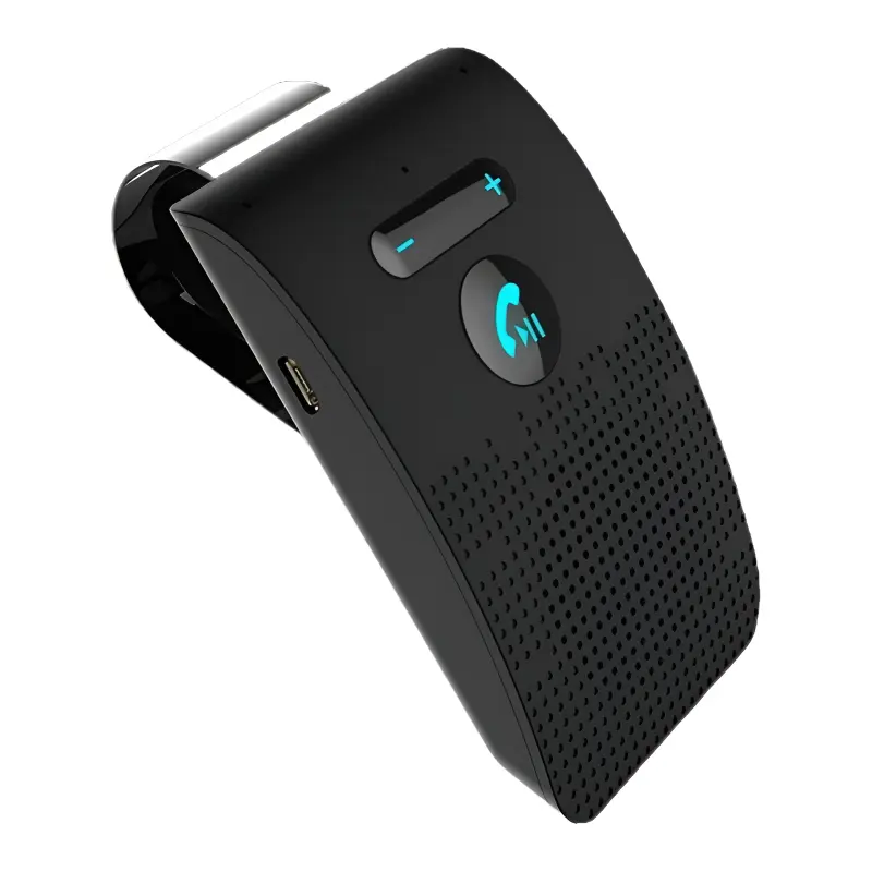 Bluetooth Car Speakerphone with Sun Visor Clip, Hands Free Car Kit for Driving, Auto Connect MP3 Music Player Dual Phone Support