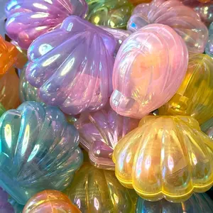 Bead Filled Collectable Iridescent Sea Shell 5beads Size 16-20mm. Collectable Sea Shell included