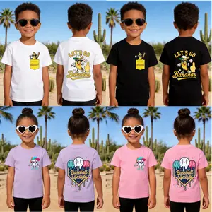 Baseball Banana Funny Splatter Sports Kids Teens Cotton T-Shirt Banana Funny Baseball Drip Ice Cream Kids Youth Boys Girls T-Shirt