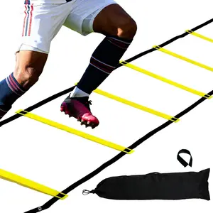 20ft Agility Ladder - Speed Ladder for Soccer with Carry Bag & Straps | 12 Adjustable Rungs | Soccer, Agility  Equipment | Durable Footwork Ladder for Athletes (Yellow)