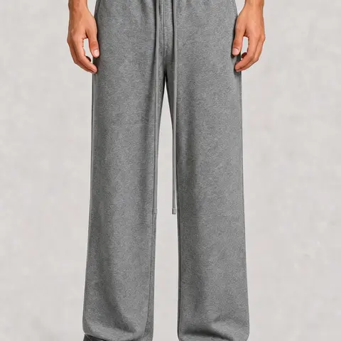 Men's Open Hem Sweatpants - Sporty Chic, Clean Design, Elastic Waist, Unisex Casual Streetwear Loungewear Bottoms