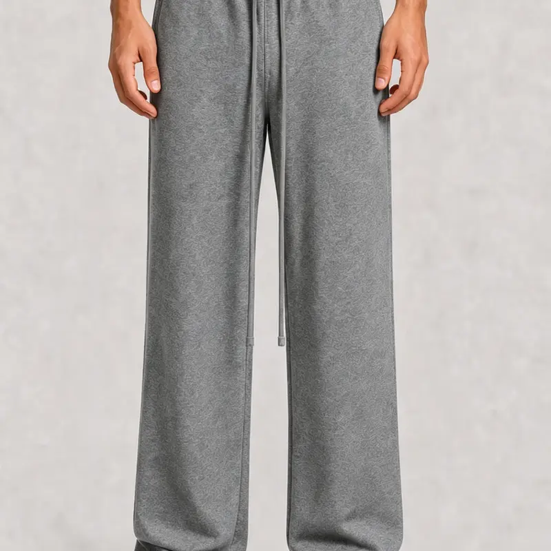 Men's Open Hem Sweatpants - Sporty Chic, Clean Design, Elastic Waist, Unisex Casual Streetwear Loungewear Bottoms