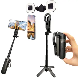 2025 New 4-in-1 Multifunctional Magnetic Selfie Stick，Portable Pocket Size Magnetic Selfie Stick , with Wireless Bluetooth Control, Magnetic Phone Holder for Selfies/Video Recording/Vlogging, Compatible with Most Phone