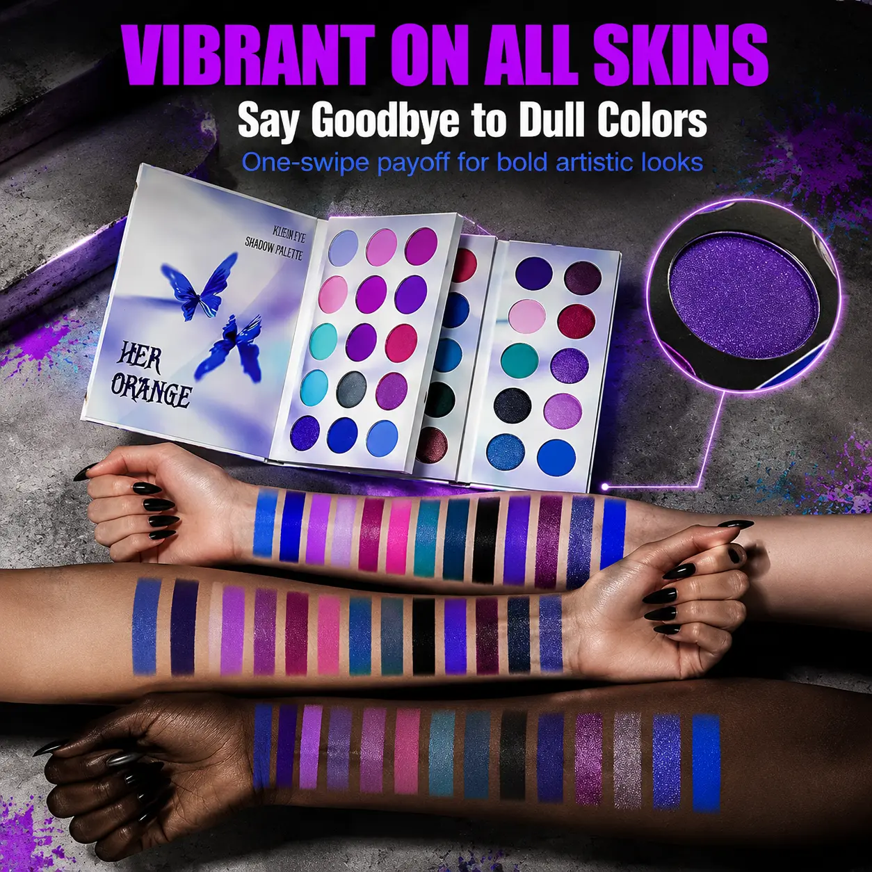 Her orange 66-color highly pigmented eyeshadow, blush, and highlighter makeup book, featuring matte, pearl, and metallic shades, a long-lasting, waterproof makeup gift set.