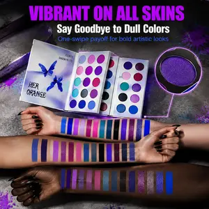 Her orange 66-color highly pigmented eyeshadow, blush, and highlighter makeup book, featuring matte, pearl, and metallic shades, a long-lasting, waterproof makeup gift set.