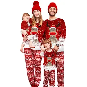 Matching Christmas for Family Pajamas with Reindeer Design for Dad Mom Kids Baby Christmas Pajamas Holiday Xmas Sleepwear -