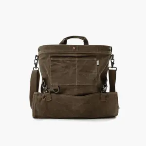 Vintage Inspired Orchard Design Harvesting & Gathering Bag - Convertible Straps, Water Friendly, Removable Liner, Paraffin Wax Canvas