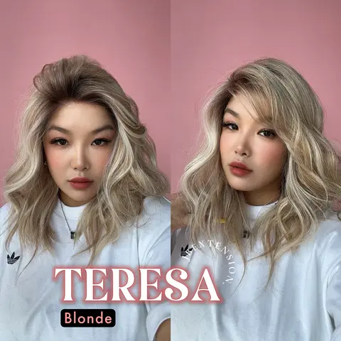 JBEXTENSION 18 Inches Brown Pre-Cut Snowflake Lace Frontlace Glueless Wig TERESA【PERMATEASE】【BENDY EAR TABS】