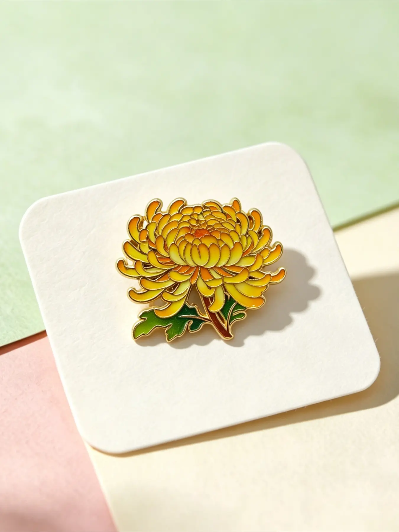 Yellow Chrysanthemum Flower Enamel Pin Alloy Floral Brooch Lapel Badge Fashion Accessories for Women Gift for Flower Lovers