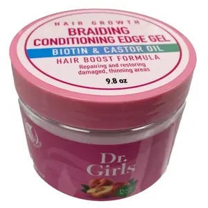 Dr. Girls Braiding Conditioning Edge Gel - 9.8oz, Super Grow, Hair Boost Formula - Biotin & Castor Oil Infused gel Haircare Coffee