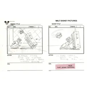Chip n Dale Rescue Rangers Original Production Animation Storyboard Walt Disney FIRST EPISODE 1988 A104