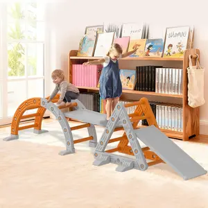 Climbing Toys Indoor, Premium HDPE & PP Jungle Gym Playset with Arch, Ramp, Triangle Ladder & Slide, Baby Climbing Toys for Kids Indoor Playground