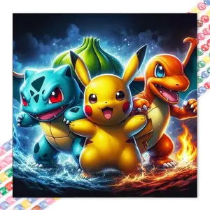 1 set of DIY diamond painting kit, 5D diamond art set, DIY decorations blue dinosaur, orange dinosaur, yellow creature. Mosaic, diamond art, DIY art home decor.