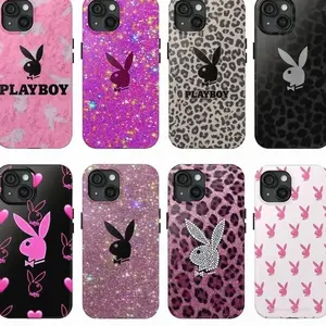 Vintage Leopard Pink Playboy Phone Case, Phone case For iPhone 17 16 15 14 13 12 11, case for men and women