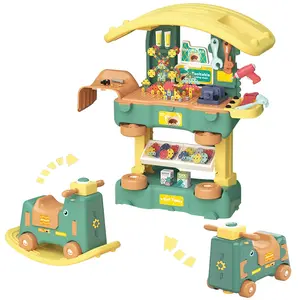 GARVEE 3-in-1 ABS Safe Plastic Toddler Construction & Rocking Toy Set, Multi-Mode Playset with 254 Realistic Parts, Ideal Gift for Ages 3-8 to Enhance Creative Play
