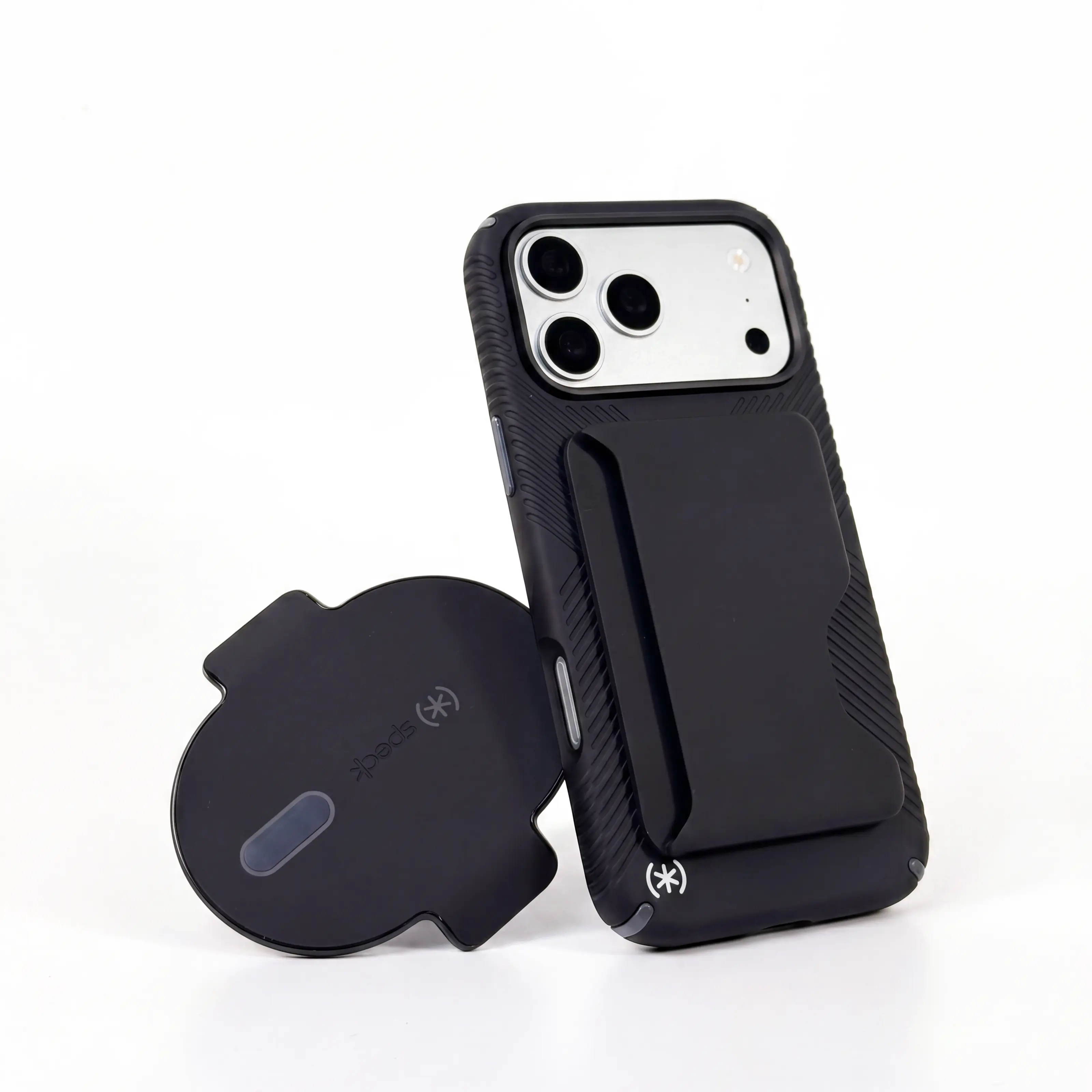 SPECK MagSafe Accessory Bundle - iPhone 17 Pro Max Presidio2 Grip Smartphone Case + ClickLock Wallet + Car Vent Mount (All Black)