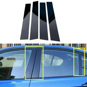 6Pcs Gloss Black Pillar Posts Fit For 11-24 Dodge Charger  Window Decal Cover Door Side Sticker Trim Accessories