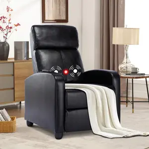 PU Leather Recliner Single Sofa Recliner Home Theater Recliner With Two-Point Massage Function Suitable For Living Room Bedroom