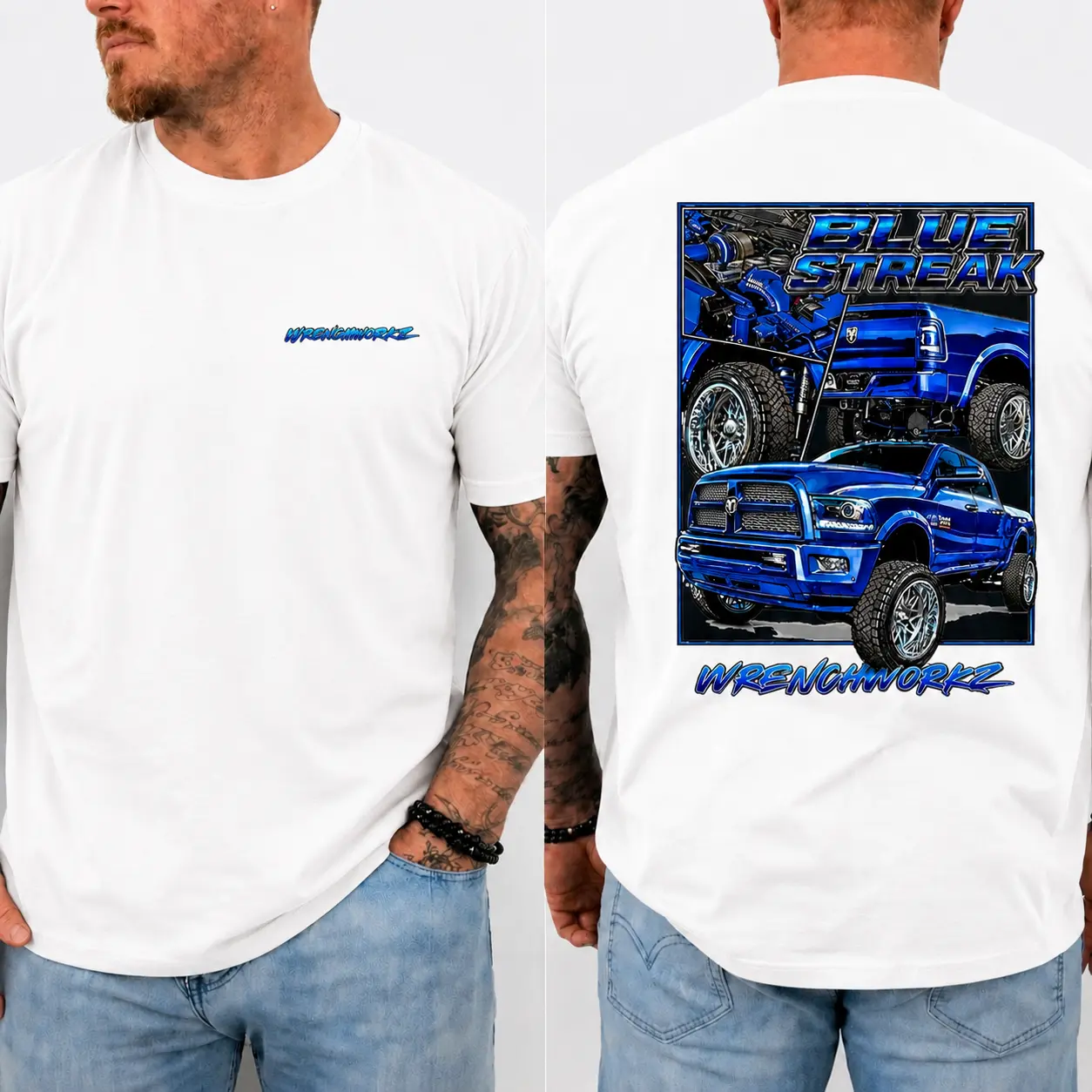 Ram Pickup Truck Graphic T-Shirt & Hoodie, Heavy Duty Diesel Truck Front & Back Print, Gift for Truck Enthusiasts