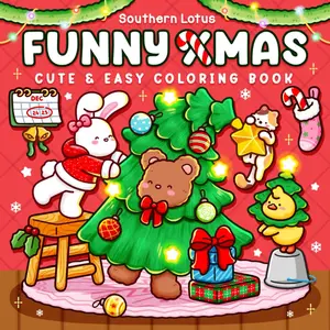 Funny Xmas Coloring Book – Cozy Christmas Scenes with Cute Fuzzy Animals | Relaxing Holiday Coloring for Adults & Teens