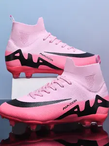 New Youth Football Shoes Recommendation, School Student Competition Training High Top Long Studs, Wear-Resistant Anti-Slip Grip