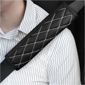 Seat Belt Pads, 2 count Leather Seatbelt Covers Protect Your  and  & More Comfortable Driving, Harness Pad for All  and Backpack Strap,  Interior Accessories (Black/White)