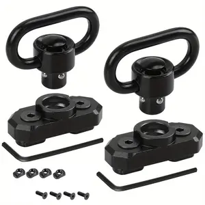 Black Zinc Alloy 2-Point Sling Swivels Durable QD Sling System with Mlock Mounts Secure Attachment for Hunting Shooting