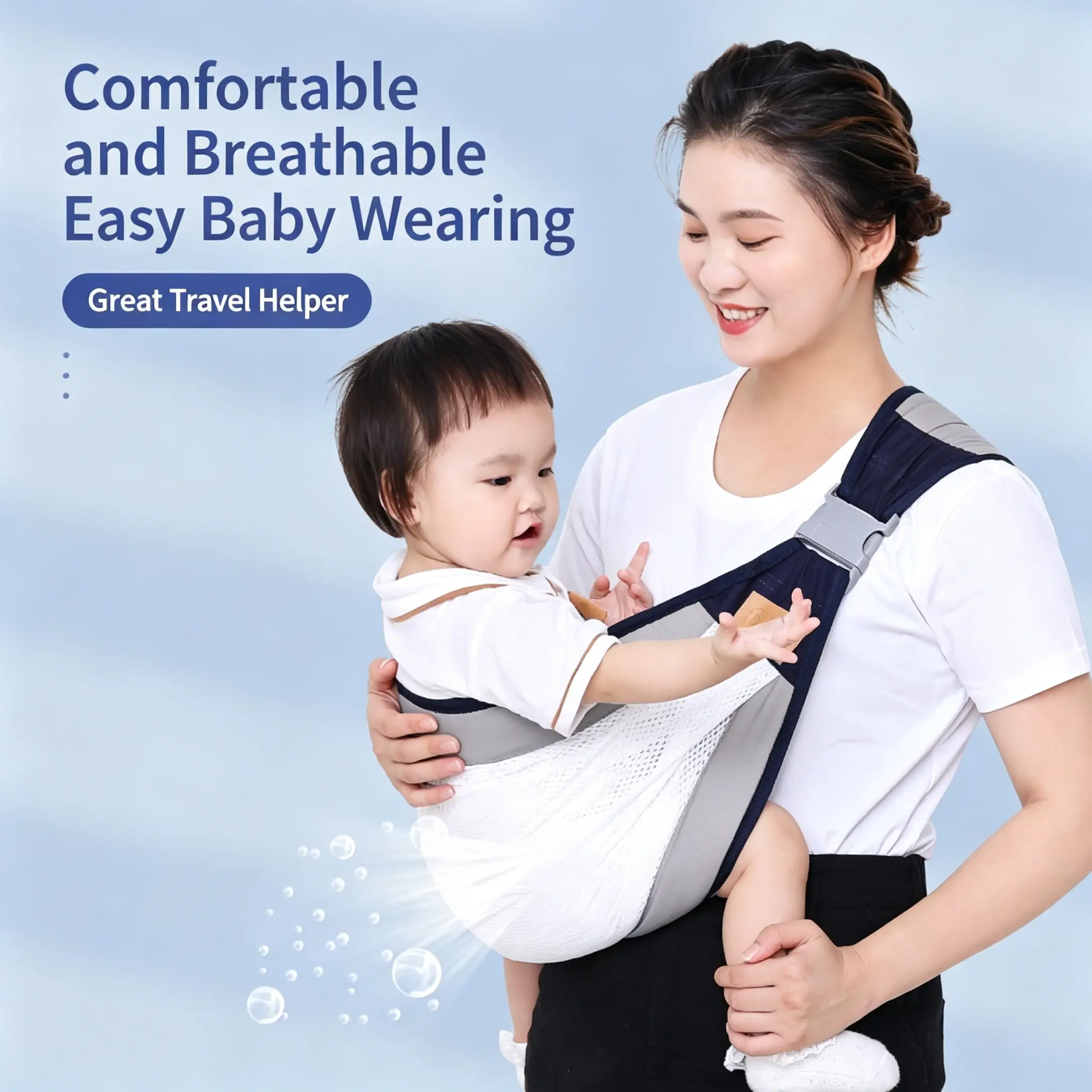 Durable Quick‑Release Adjustable single‑shoulder portable strap| Lightweight and breathable mesh hip strap, suitable for both boys and girls.