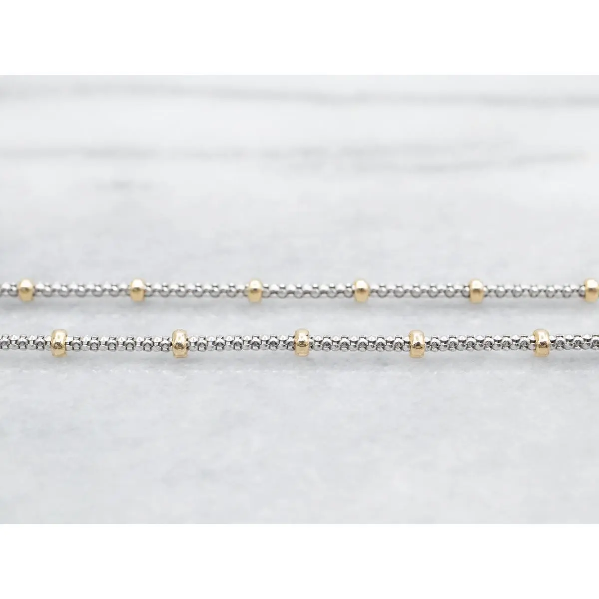 Two Tone Gold Popcorn Station Chain