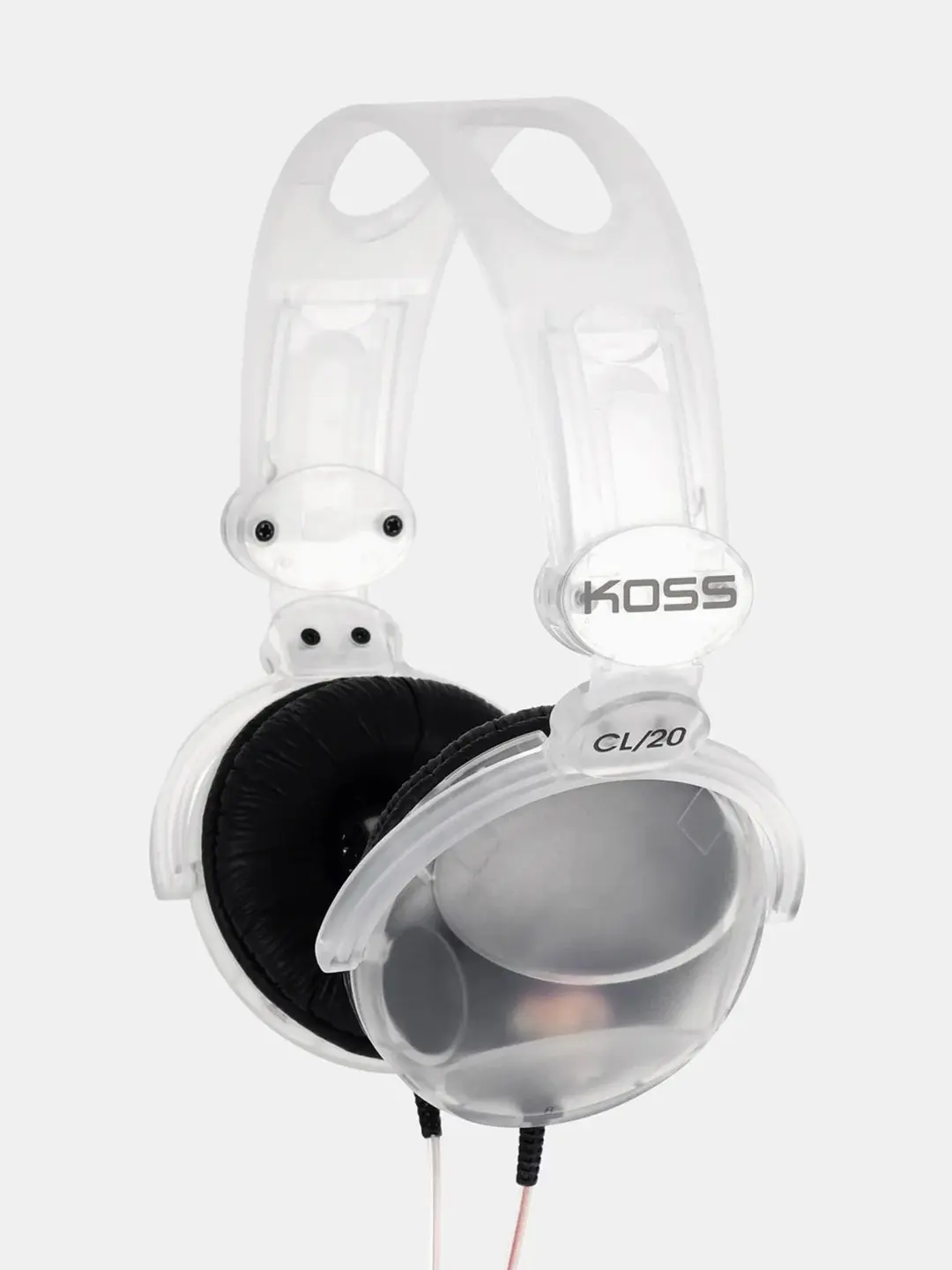 CL-20 Clear Transparent On-Ear Headphone, Retro, 90s Style